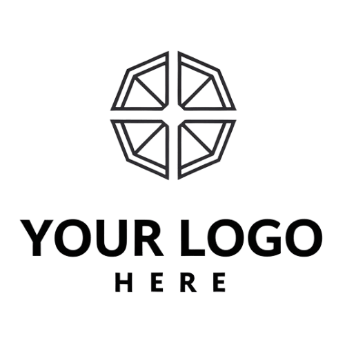 A placeholder logo with geometric shapes forming a circle above the text 'YOUR LOGO HERE.